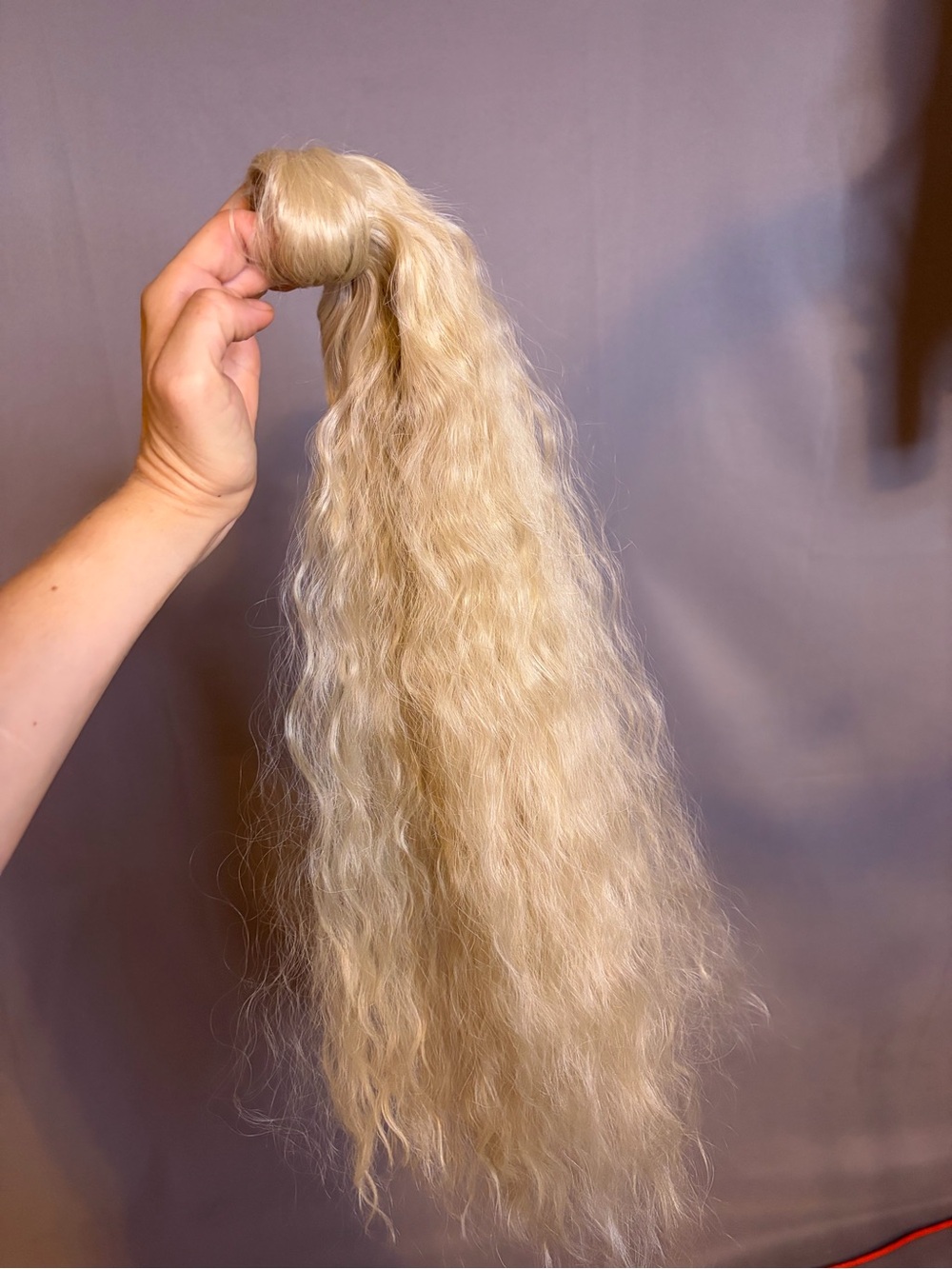 Cool Light Blonde Beach Waves Ponytail Extension - Natural Light Blonde